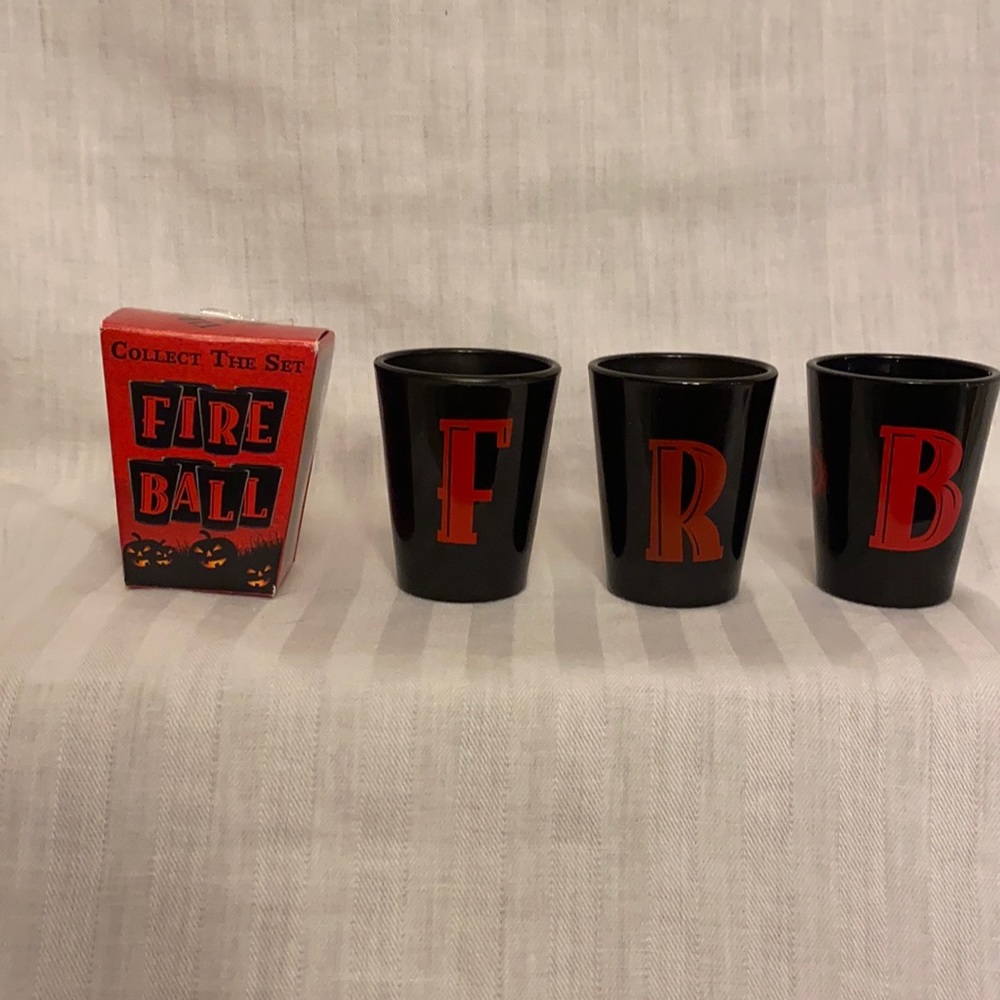 2016 Fireball Whiskey Shot Glasses F, R, and B